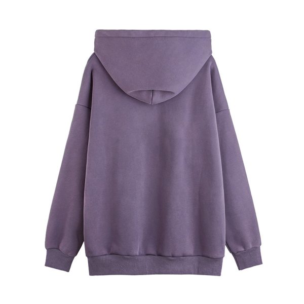 1dba653a-59e0-43f2-bc21-89cde1627b70-1 Distressed Letters Printed Velvet Padded Hooded Sweatshirt