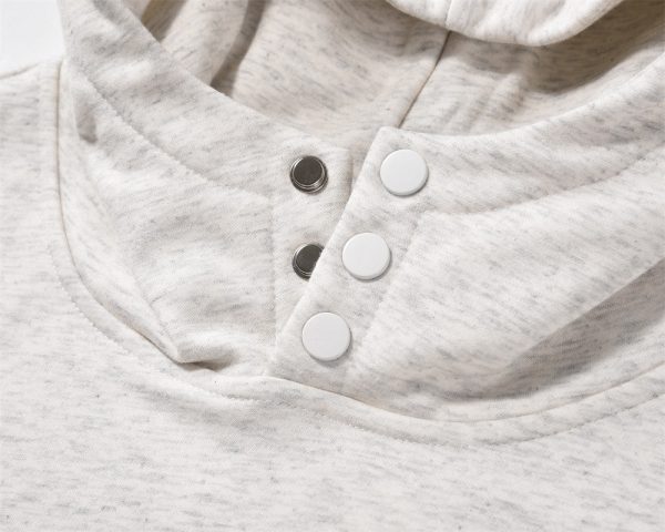 2401100103430328100-1 American Style Loose Solid Color Hooded Fleece Lined Sweater