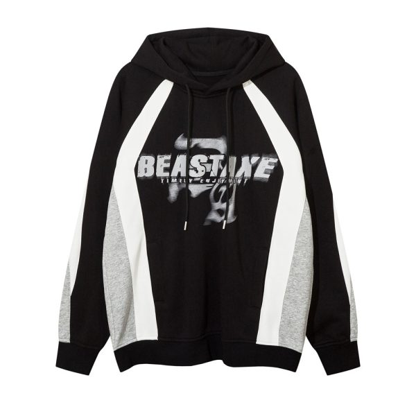 2401260729350328800-1 European And American Style Color Contrast Patchwork Brushed Hoody