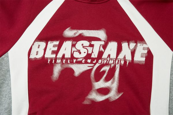 2401260729440324300-1 European And American Style Color Contrast Patchwork Brushed Hoody