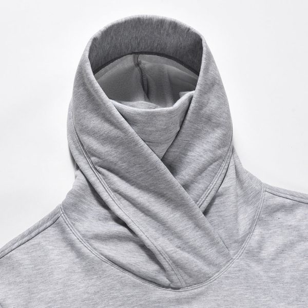 27aee5c5-aabb-4bfa-acb9-a03dc6c94ce8-1 Men's Double Layer Turtleneck Solid Color Skin-friendly Hooded Brushed Hoody
