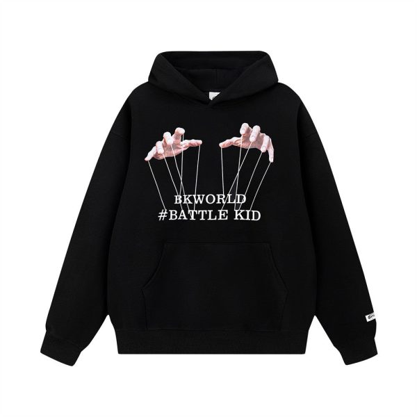 aaeafae1-1f01-4958-ba55-d6ba97a2205d-1 Two-hand Handle Letter Printing Velvet Padded Hooded Sweatshirt