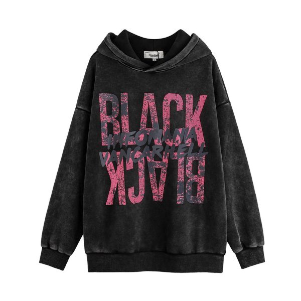 d300484e-ecf8-43cc-b527-6d2dec1bed10-1 Distressed Letters Printed Velvet Padded Hooded Sweatshirt